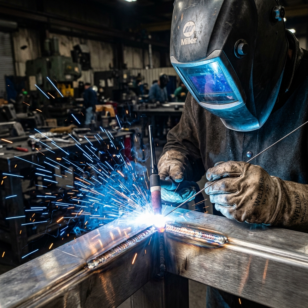Master Welder Fabricating Premium Grade Stainless Steel Equipment