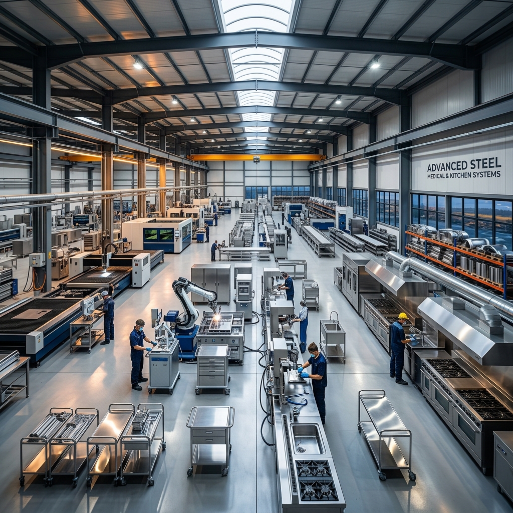 High-End Commercial Stainless Steel Hospital & Kitchen Equipment Manufacturing Facility